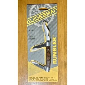 Guidesman® Rumbler™ 3¾"  420 Stainless Steel ,Wood Handle, Folding Knife New